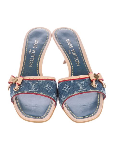 lv denim sandals